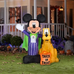 5 ft. Tall Airblown-Mickey and Pluto with Treat Sack-MD Scene-Disney