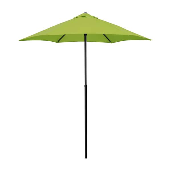 Astella 7.5 ft. Steel Market Patio Umbrella Push-Button Open and Tilt in Lime Green Polyester