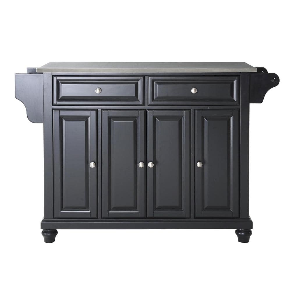 Cambridge Black Stainless Steel Top 46" Kitchen Island