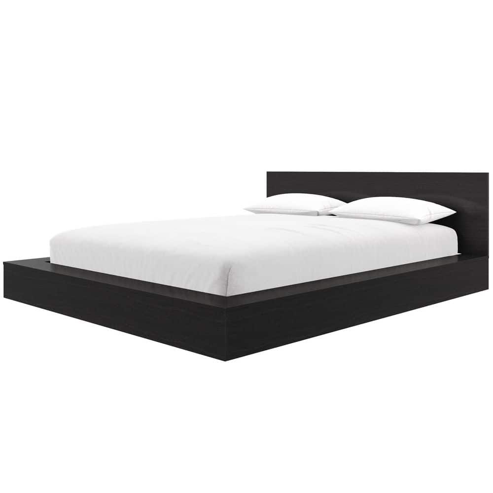 Kanso Black Frame Queen Size Low Profile Platform Bed Set - thumbnail 9