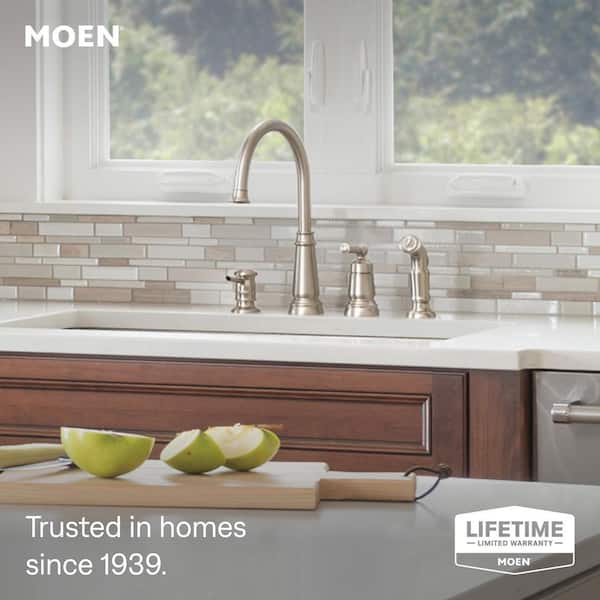 Edison 1 Handle High Arc Standard Kitchen Faucet in Spot Resist Stainless with Side Sprayer
