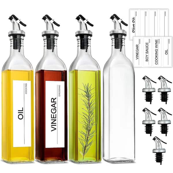 Aoibox Modern Clear Glass Oil Dispenser Bottle 4pieces SNPH020IN066