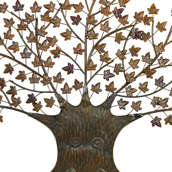 41 in. x 73 in. Brown Metal Traditional Nature Wall Decor