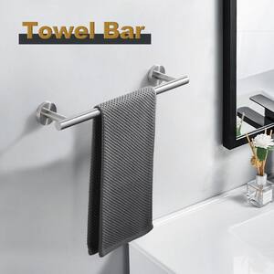 16 in. Stainless Steel Wall Mounted Single Towel Bar in Brushed Nickel