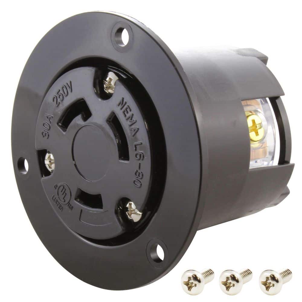 30A 250V L6-30R Flanged Outlet UL and C-UL Listed price history on PriceWatchPro