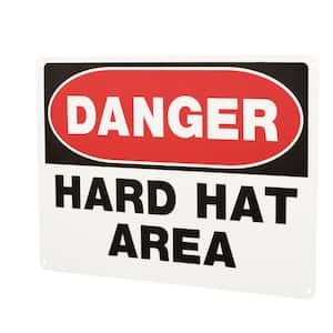 10 in. x 14 in. Aluminum Danger Hard Hat Area Sign