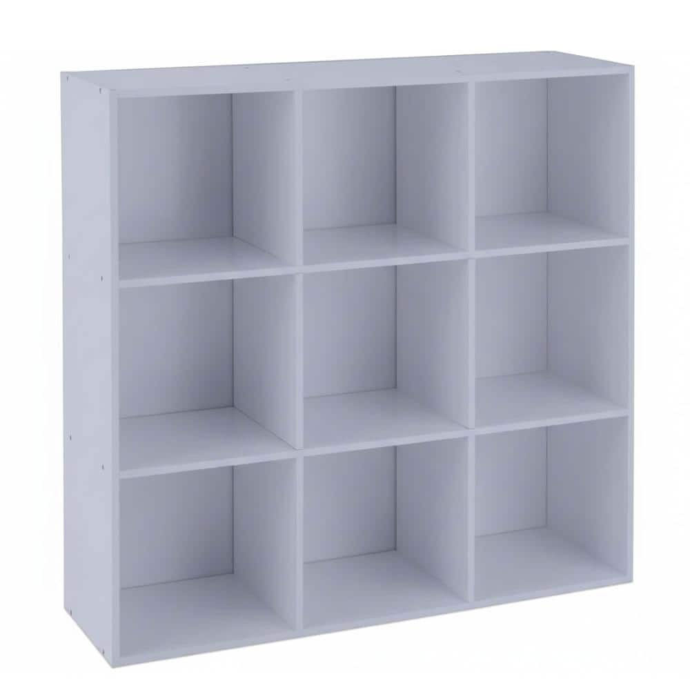 36 in. H x 36 in. W x 11.5 in. D Lavender Wood 9- Cube Organizer