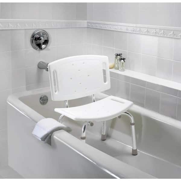 Adjustable Shower Chair in White