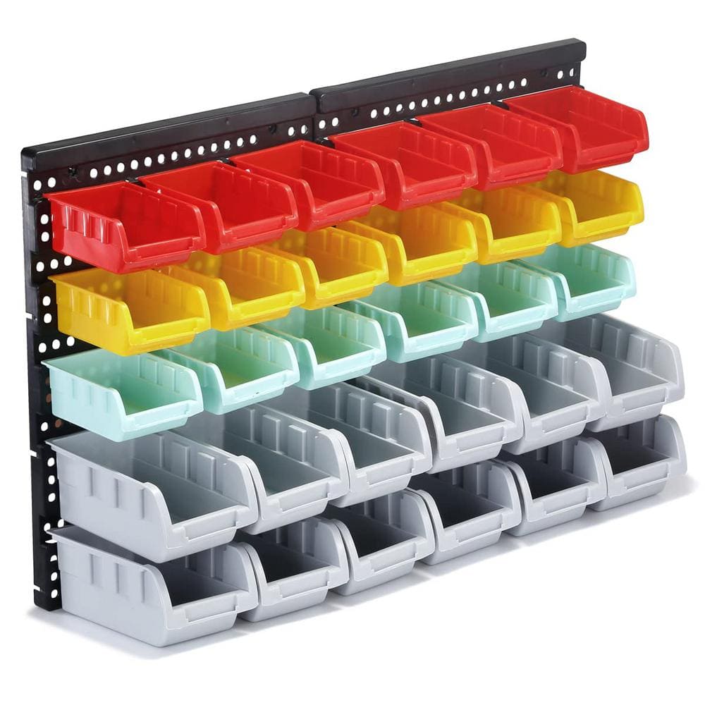 30-Piece Bin Organizer Garage Plastic Shop Tool for Storage, multicolor price history on PriceWatchPro