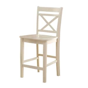 Tartys Cream Wood Veneer MDF Counter Height Chair Set of 2