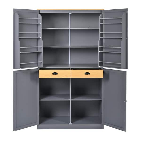 COWLOWN 40.2 in. W x 20 in. D x 71.3 in. H Bathroom Gray Linen Cabinet
