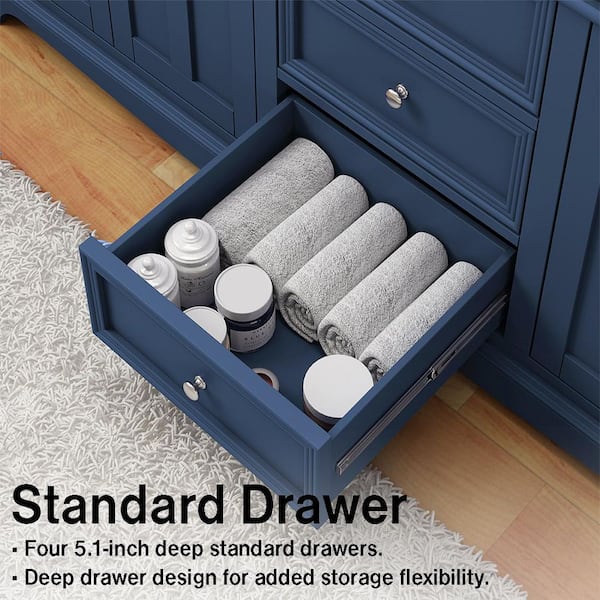 Home Decorators Collection Fremont 72 in. Double Sink Navy