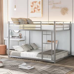 Abby Silver Full Over Full Low Bunk Bed with Ladder