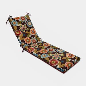 Striped 21 x 28.5 Outdoor Chaise Lounge Cushion in Brown/Orange Annie