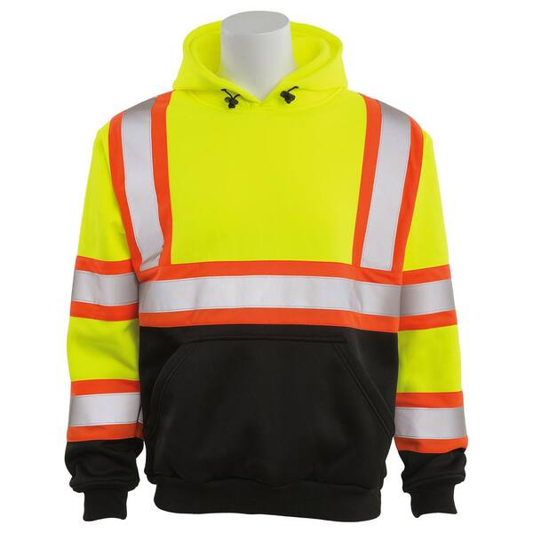 ERB W376BC 4X-Large HVL/Black Bottom Polyester Safety Sweatshirt