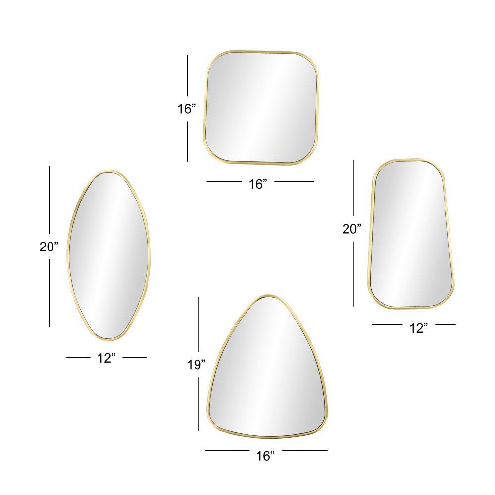 CosmoLiving Glamorous Gold Geometric Wall Mirror Set of 4