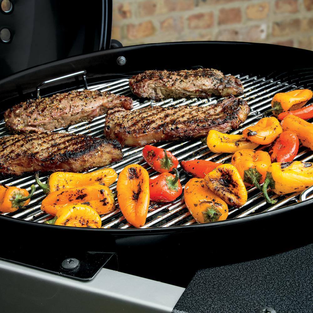 22 in. Performer Charcoal Grill in Black with Built-In Thermometer and Storage Rack - 1