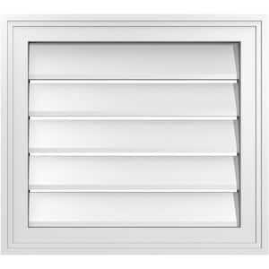 20" x 18" Vertical Surface Mount PVC Gable Vent: Functional with Brickmould Frame