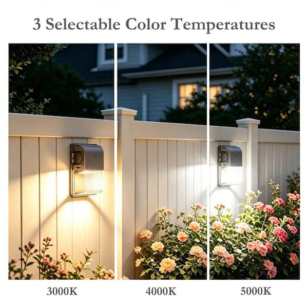 150-Watt Equivalent Integrated LED Brown Dusk to Dawn Mini Wall Pack Light, 3 CCT 3000K/4000K/5000K, Selectable Wattage