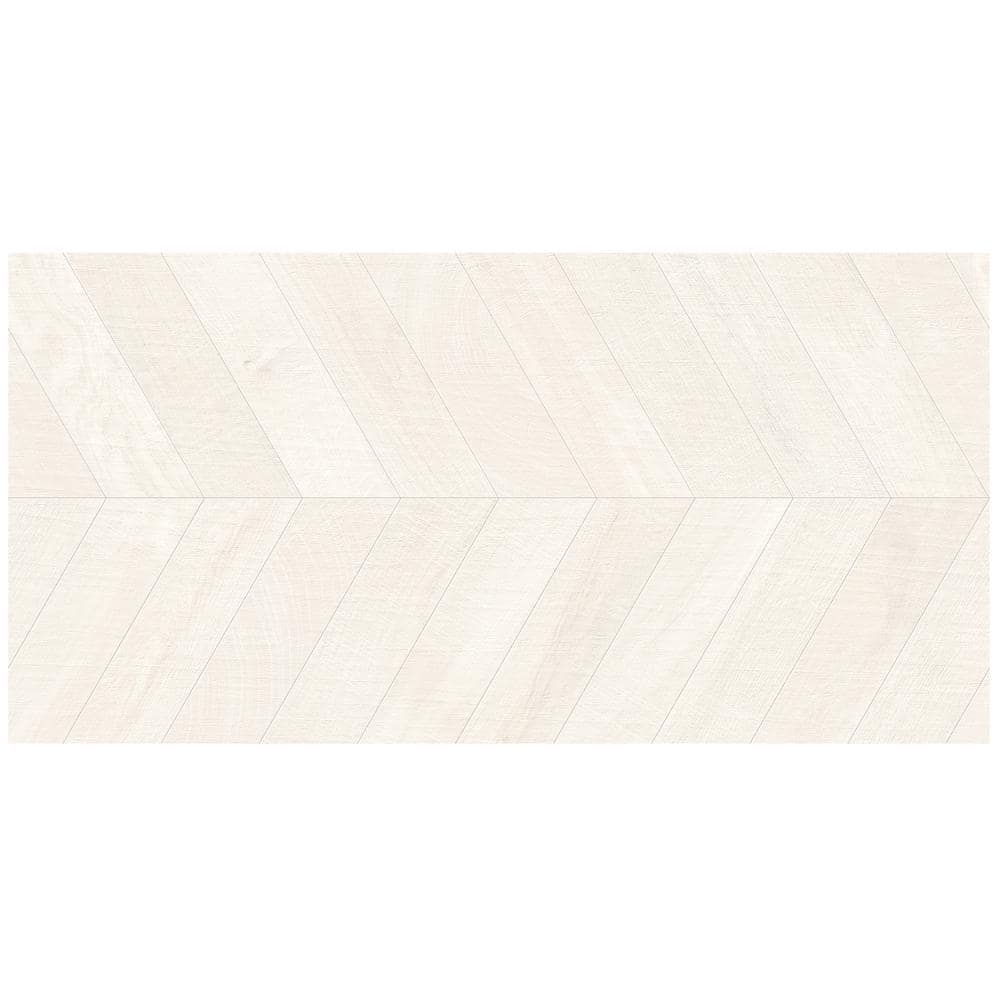 Montgomery Chevron White Matte Porcelain Large Format Tile
