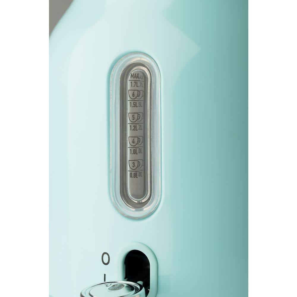 Turquoise Stainless Steel 1.8 qt Electric Kettle with Comfort Grip