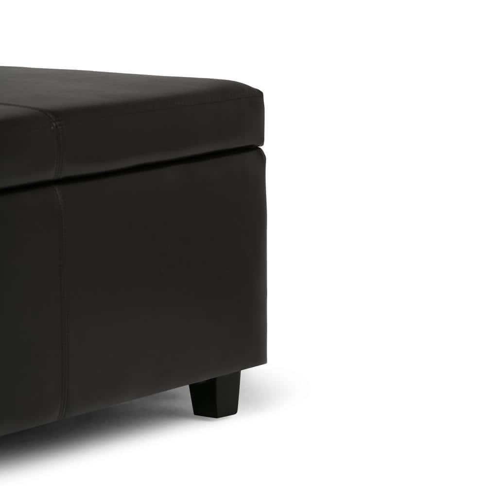 Avalon Tanner's Brown Large Rectangular Faux Leather Ottoman