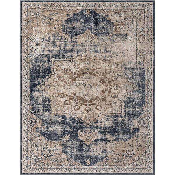 Unique Loom Chateau Roosevelt Dark Blue 10 ft. x 13 ft. 1 in. Area Rug 3187569 The Home Depot