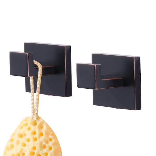 ALEASHA J-Hook Wall Mount Robe/Towel Hook in Oil Rubbed Bronze 2-Piece