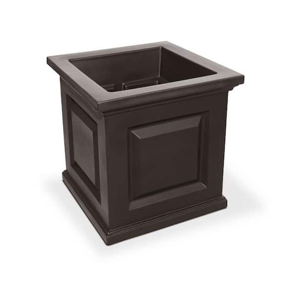 Nantucket 16 in. Square Self-Watering Espresso Polyethylene Planter