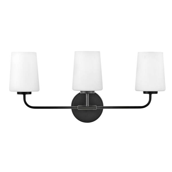 LARK Lark Kline Three Light Vanity Fixture, Black 853453BK The Home Depot