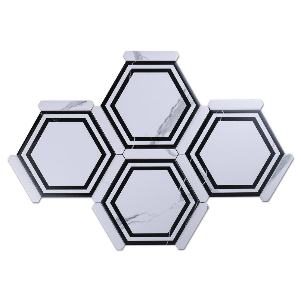 Day White Hexagon Matte Porcelain Wall & Floor Tile