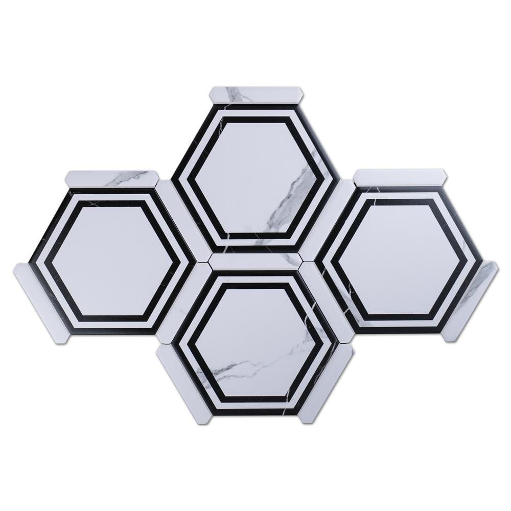 Ontario Day White Hexagon 8.58 in. x 9.89 in. Matte Porcelain Tile Sample price history on PriceWatchPro