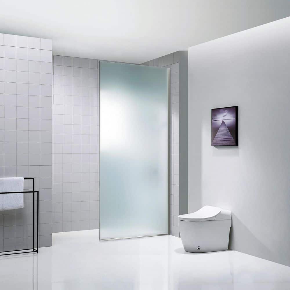 35.4 in. x 79 in. Right Hand Side Frameless Fixed Shower Door in Chrome price history on PriceWatchPro