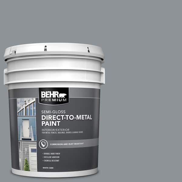 BEHR PREMIUM 5 gal. #PPU18-04 Dark Pewter Semi-Gloss Direct to Metal Interior/Exterior Paint