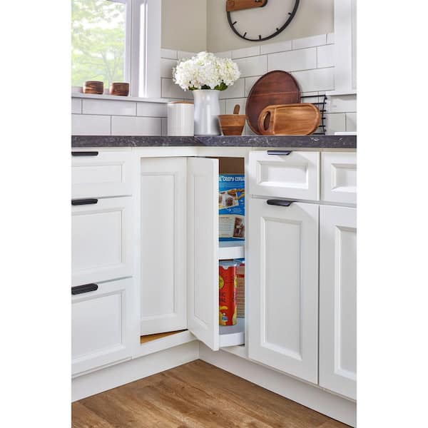 Rev-A-Shelf 6472-28-11-52 28-Inch Polymer 2-Shelf outlet Lazy Susan Corner Kitchen Cabi