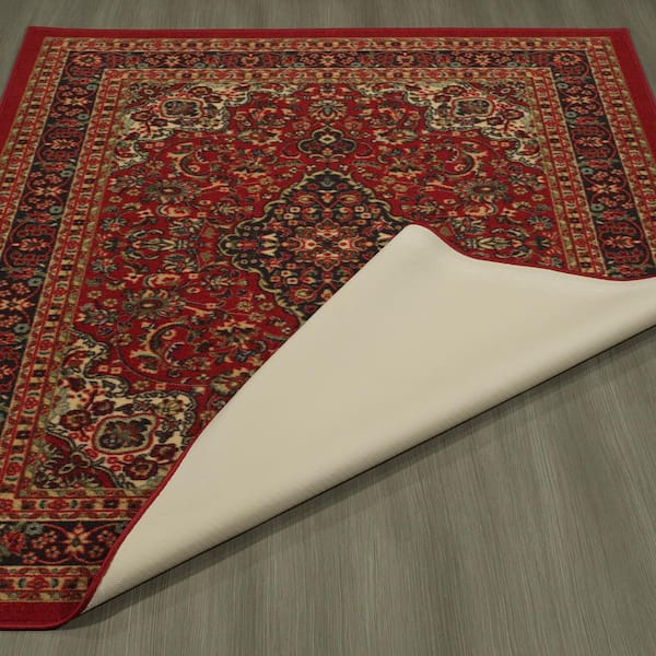 Theresa Oriental Ivory/Red Area Rug Charlton Home Rug Size: Rectangle 3'3 x 5'3