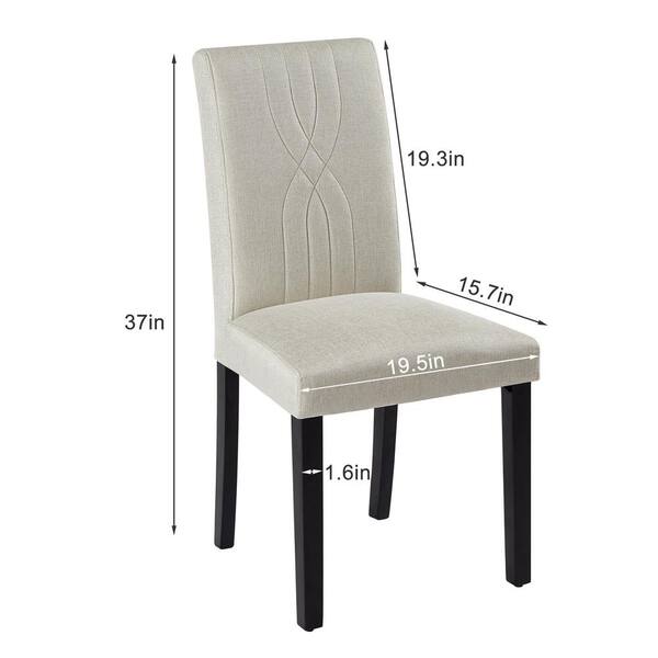 VECELO Upholstered Dining Chairs Set of 6 Beige Modern VECELO Upholstered Dining Chairs Set of 6 Beige Modern