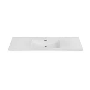 59.1 in. W x 18.5 in. D Solid Surface Resin Vanity Top in White