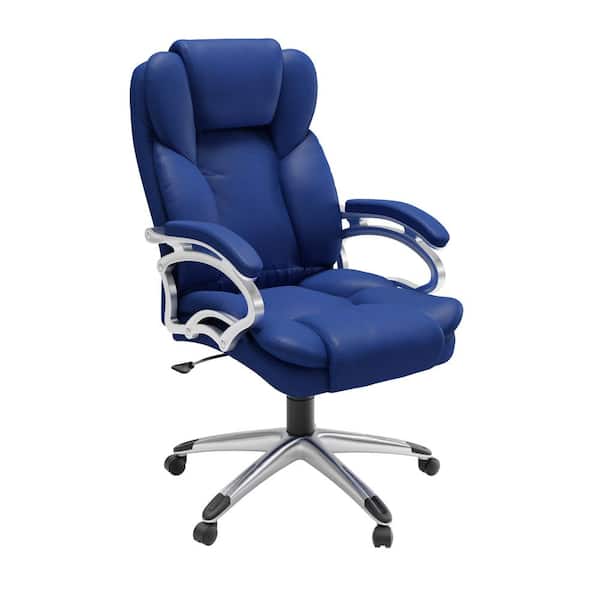 CorLiving Cobalt Blue Leatherette Workspace Executive Office Chair