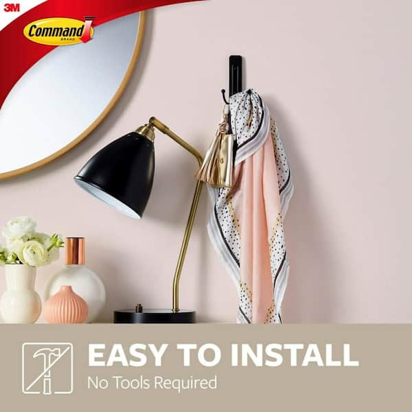 Command Badhaak Medium Mat, Zwart, 1 Haak En 2 Waterbestendige Strips Schadevrije Met Plakstrips 1639669595