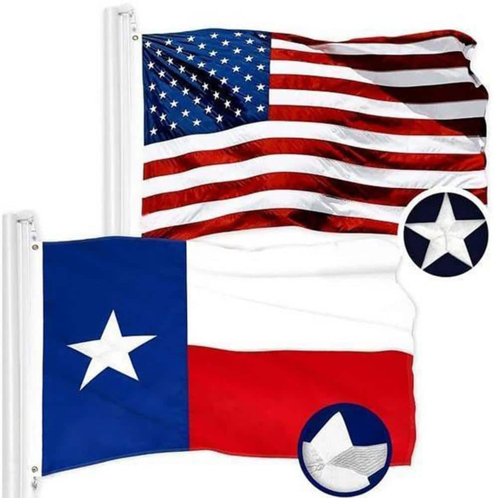 ATENGNES Combo Pack 3 ft. x 5 ft. USA American Flag Embroidered Stars ...