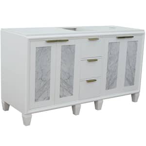 60 in. W x 21.5 in. D Double Bath Vanity Cabinet Only in White