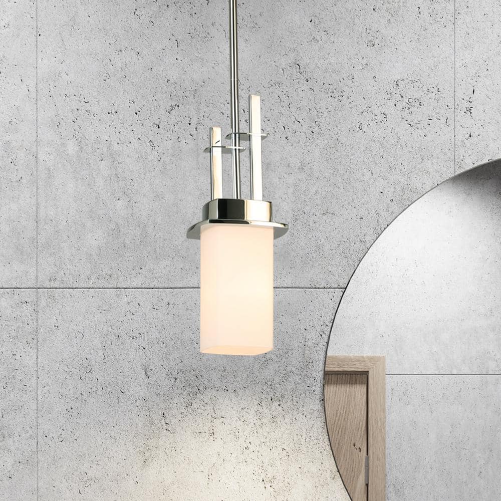 Eglo Vlacker Chrome Mini Pendant with Frosted Opal Glass