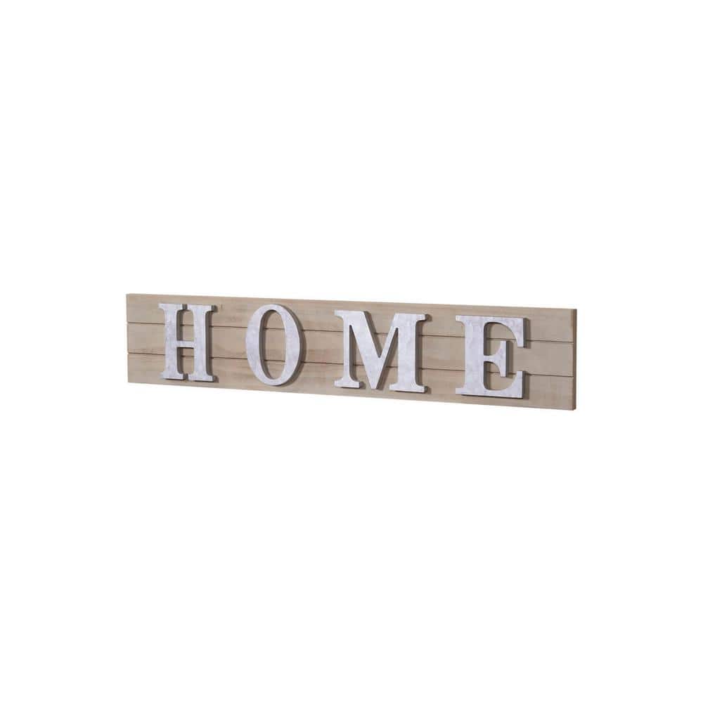 Modern Farmhouse HOME Wood and Metal Decorative Sign
