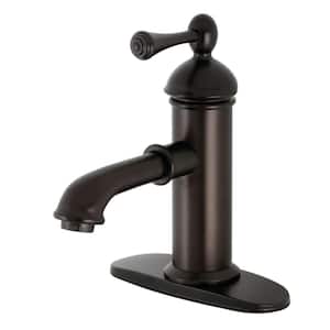 Paris Single-Handle Single-Hole Bathroom Faucet with Brass Pop-Up in Oil Rubbed Bronze