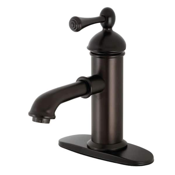 Kingston Brass Paris Single-Handle Single-Hole Bathroom Faucet with Brass Pop-Up in Oil Rubbed Bronze