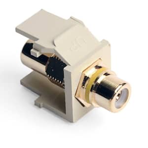 QuickPort RCA Jack Connector Yellow Stripe, Ivory