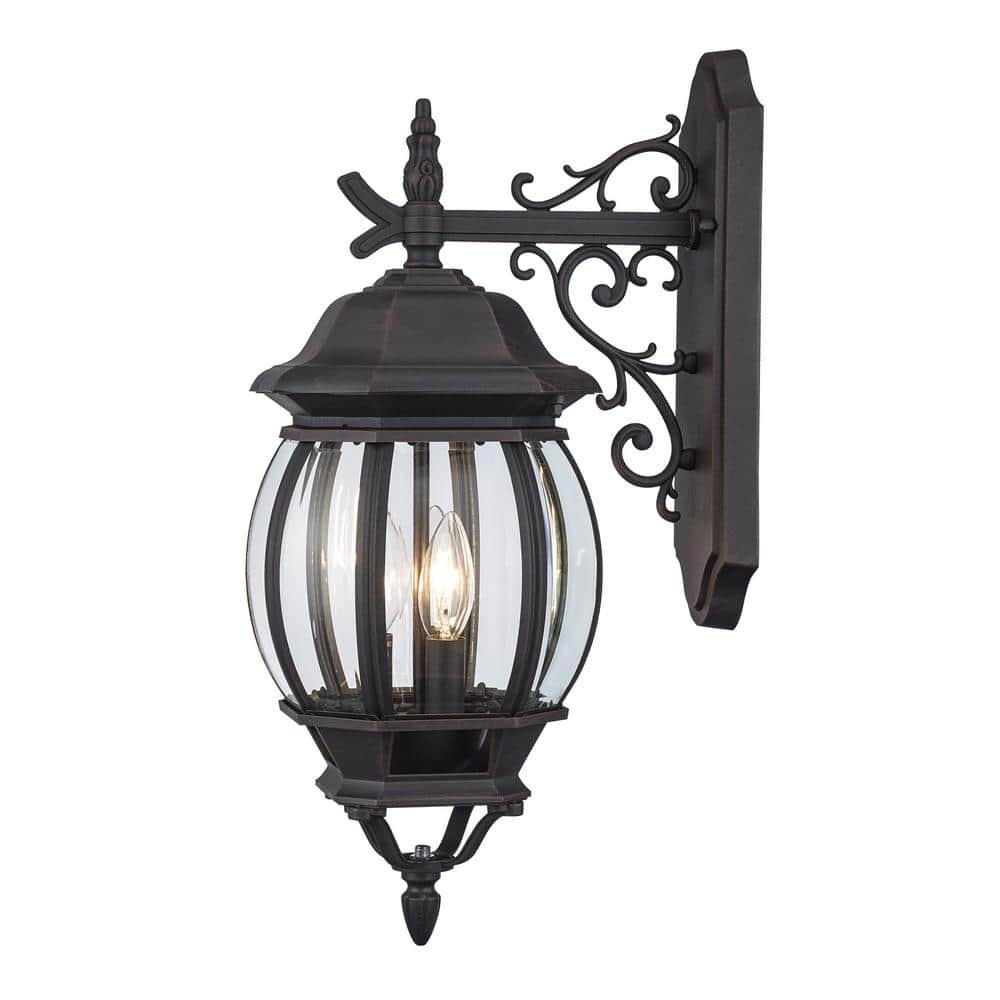 Rustic Tuscany Inspired Brown Lantern Wall Sconce