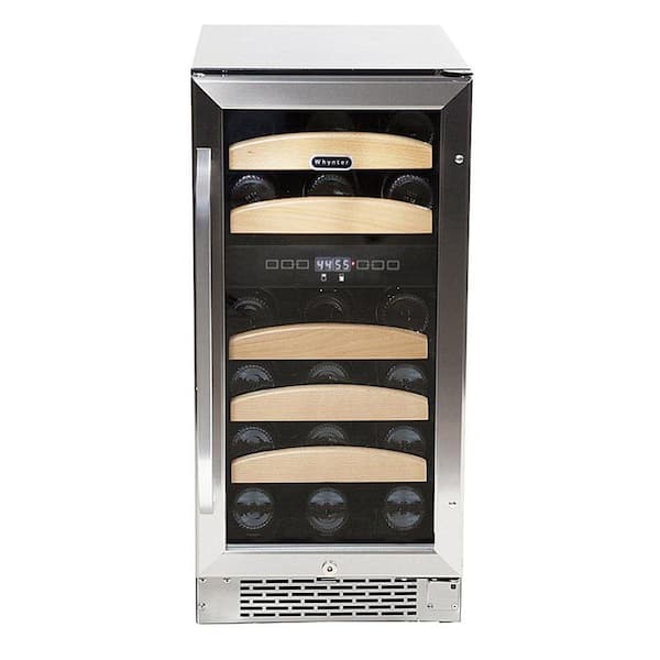 Dual Zone 15 in. 28 Bottle Undercounter Built-In Wine Cooler Fridge w/ Lock Stainless Steel LED Display