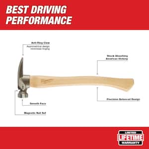 19 oz. Smooth Face Hickory Hammer with 15 in. Pry Bar